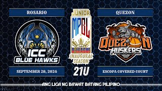 Junior MPBL DLeague Inaugural Season  ICC Bluehawks Rosario Batangas vs Quezon Huskers [upl. by Jarus177]