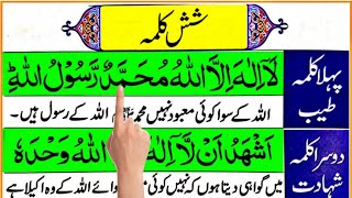 Six 6 kalimas in islam  Learn and memorize Six Kalimas  چھ کلمے [upl. by Nali]