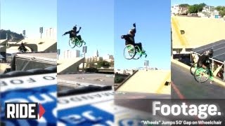 Aaron quotWheelzquot Fotheringham Jumps 50 Foot Gap on Wheelchair [upl. by Ailatan]