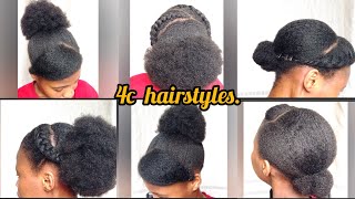 4C HAIRSTYLES  NO GEL NATURAL HAIRSTYLES [upl. by Ramor976]