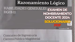 EXAMEN DE NOMBRAMIENTO DOCENTE 2024  SOLUCIONARIO COMPLETO [upl. by Ashely]