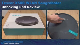 Unboxing amp Review vom Tesvor X500 WLAN Saugroboter  Günstiger Robotersauger mit SmartphoneApp [upl. by Nabetse]