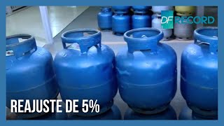 Preço do gás de cozinha sofre reajuste de 5 e valor final pode chegar até R 120  DF Record [upl. by Nirat]