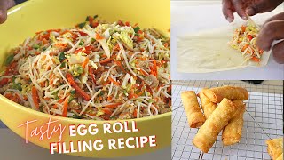 easy homemade chicken spring roll filling recipe [upl. by Enier]