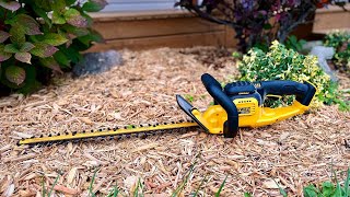 DEWALT 20V Cordless 22 inch Hedge Trimmer Review  Handles up to 34quot thick material [upl. by Convery768]