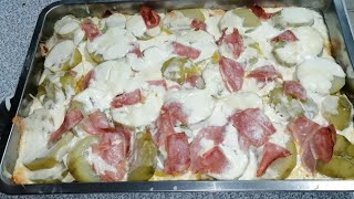 Chayotes gratinados con queso crema y jamón delicioso [upl. by Adnik]