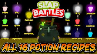 ALL 16 ALCHEMIST Glove🧪 Recipes OUTDATED GUIDE SHEET  CHECK DESCRIPTION  Slap Battles Roblox [upl. by Waring]