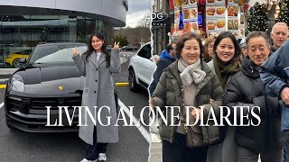 Living Alone Diaries  Buying my first car parents in NYC for the holiday mukbang life updates [upl. by Engenia]