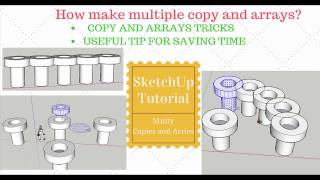 SketchUp Multiple Copies And Arrays  2 minutes tutorial [upl. by Nnaer468]