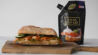 Una receta con maestría delicioso sándwich con Salsa con Ajo de San Jorge Maestro [upl. by Dhumma]