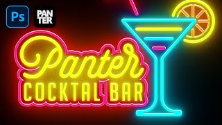 How to Make Neon Logo Sign in Photoshop [upl. by Weinman]