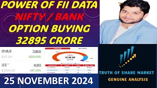 FII DATA 25 November  Stock market  BANKNIFTY predictions tomorrow  Nifty predictions tomorrow [upl. by Ade773]