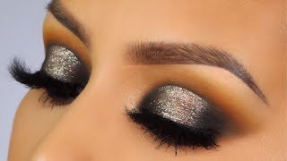 Dark holiday glitter halo eyeshadow makeup tutorial [upl. by Meela546]