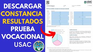 🔴Cómo ver MI CONSTANCIA de RESULTADOS de la PRUEBA de ORIENTACIÓN VOCACIONAL USAC📄 [upl. by Liman]