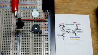 Light Turns Buzzer On using NPN BJT switch circuit demo 2N3904 Bipolar Junction Transistor [upl. by Marcello]