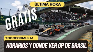 F1 HOY Horarios del GP de Brasil y donde verlo [upl. by Alenoel]