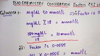 Biochemistry conversion factors to SI units Easy way to remember [upl. by Kobi]