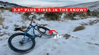 Do Plus Tires Work In The Snow  Riding My 29 Surly Ice Cream Truck In Snow  Single Speed MTB [upl. by Courcy687]