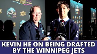 Kevin He on being selected 4th round 109th overall by Winnipeg Jets [upl. by Alathia]