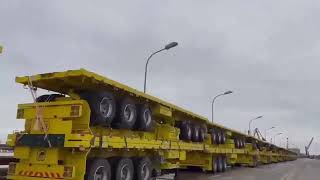 40foot container flatbed trailer 100 units delivery video [upl. by Kired350]