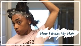 HOW I RELAX MY HAIR  Detailed from start to finish [upl. by Muldon267]