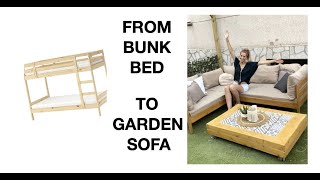 DIY transform BUNK BED to GARDEN SOFA [upl. by Anomar276]