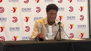 ATLHawks F De’Andre Hunter addresses the media on 102524 [upl. by Erdnoed]