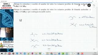 TEMA 1 ALCANOS  EJERCICIO 13 DIBUJAR ISÓMEROS DE FÓRMULAi C6H14 ii C7H16 i C5H10 ii C6H12 [upl. by Kane]