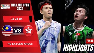 Lee Zii Jia MAS vs Ng Ka Long Angus HKG  F  Thailand Open 2024 [upl. by Houghton]