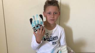 Goalkeeper Glove Review Uhlsport Eliminator Soft RF  Best Kids Football Goalie Gloves [upl. by Ingles988]