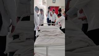 bed making procedure BSC NURSING Student bscnursing hospital college [upl. by Romine]