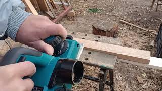 cordless planer makita DKP180 testing in dry oak [upl. by Richardo]