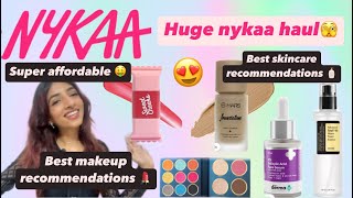 Huge nykaa haul 🤑  Affordable makeup and skincare recommendations 😍  Palak Malhotra [upl. by Ahsac]