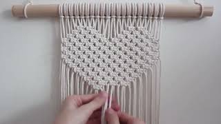 DIY Tutorial Macrame Four Hearts Wall Hanging for beginners [upl. by Addis573]