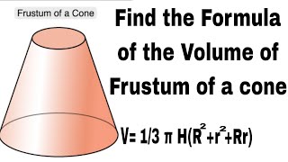 Find the volume of the frustum of a cone [upl. by Richella842]