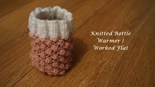 Knitted Baby Bottle Warmer  Worked Flat [upl. by Cornelle]