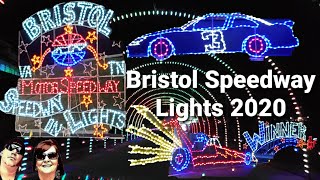 Bristol Motor Speedway Christmas Lights Full Drive Thru 2020 [upl. by Seldan]