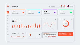 Responsive Admin Dashboard Using HTML CSS amp JavaScript  Neumorphism Dashboard Template Design [upl. by Vivienne]