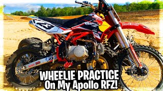 Can the ChineseAmazon Apollo Dirt Bike Do A Wheelie Wheelie Practice on Apollo RFZ [upl. by Ylime]