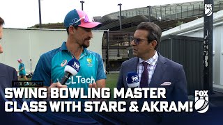 Swing bowling Masterclass with Wasim Akram and Mitch Starc  Fox Cricket [upl. by Selestina]