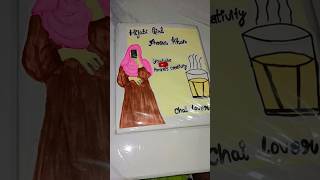 my personal diary decoration ideas by me  hijabi girl personal diarydiary drawing easy diary [upl. by Ellerred]