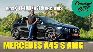 Mercedes AMG A45S  Malayalam Review  Content with Cars [upl. by Nesral989]