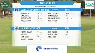 Coomealla Wentworth CC 2nds v Mildura East CC 2nds [upl. by Reniar692]