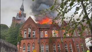 Clifton Rd school on fire Balsall heath Birmingham [upl. by Meeker]