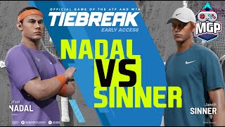 TIEBREAK  RAFAEL NADAL VS JANNIK SINNER​  ATP MONTREAL  master 1000 Gameplay [upl. by Hsetim]