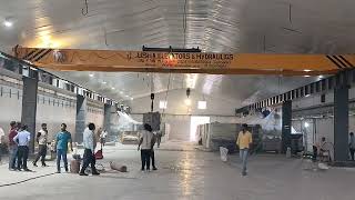 Eot crane capacity 5 ton with 18 meter span  commissioned by Usha elevators Meerutat Gorakhpur [upl. by Pike188]