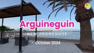 GRAN CANARIA Walking Tour  New Promenade at Arguineguin with Christmas lights tunnel October 2024 [upl. by Eniamirt385]