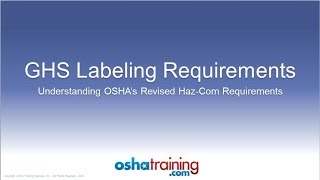 Free OSHA Training Tutorial  Understanding the GHS Labeling System [upl. by Nyrak]