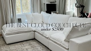 The Most Affordable Restoration Hardware Cloud Couch Dupe Under 2500  How to Clean a White Couch [upl. by Firooc657]