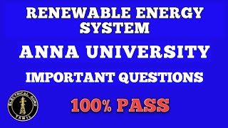 Renewable energy system important question [upl. by Krid]